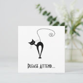 Black Whimsy Kat 3 Kaart (Staand voorkant)