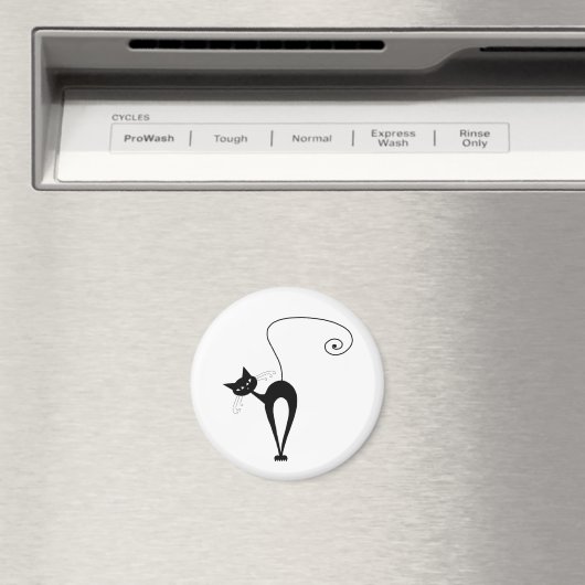 Black Whimsy Kat 3 Magneet (Insitu (Vaatwasser))