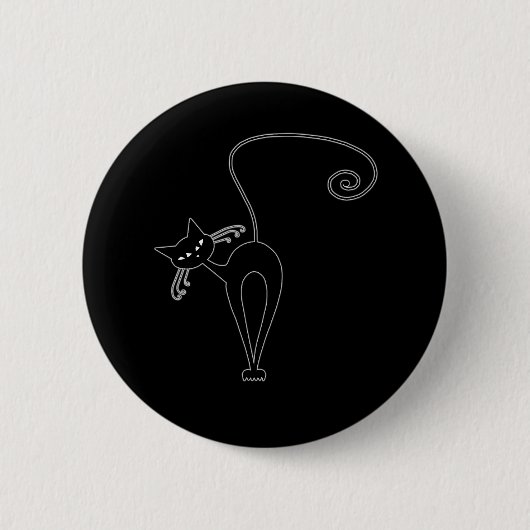 Black Whimsy Kat 3 Ronde Button 5,7 Cm (Voorkant)