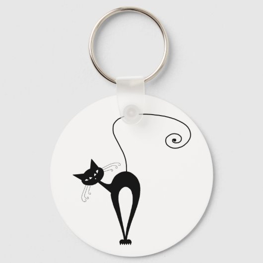 Black Whimsy Kat 3 Sleutelhanger (Voorkant)