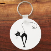 Black Whimsy Kat 3 Sleutelhanger (Voorkant)