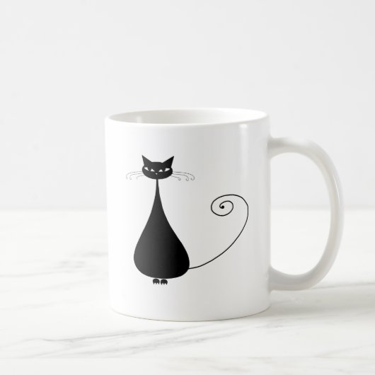 Black Whimsy Kat 4 Koffiemok (Rechts)