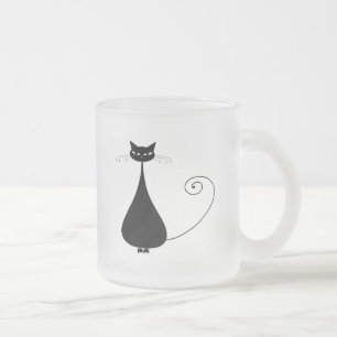 Black Whimsy Kat 4 Matglas Koffiemok