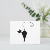 Black Whimsy Kat 5 Briefkaart (Staand voorkant)