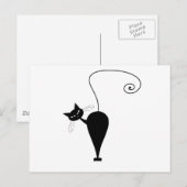 Black Whimsy Kat 5 Briefkaart (Voorkant / Achterkant)