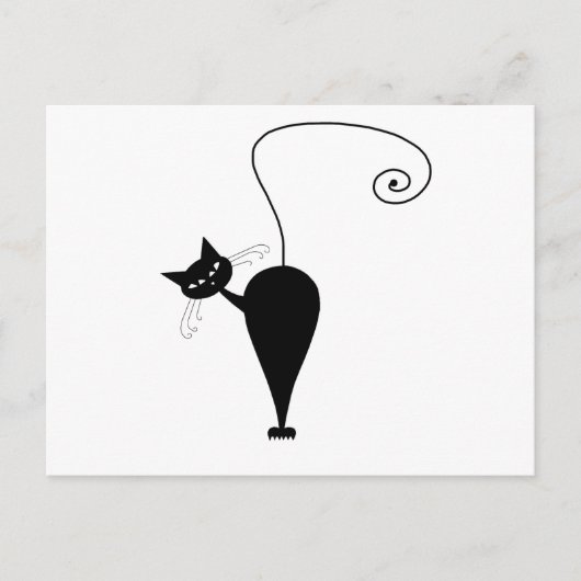 Black Whimsy Kat 5 Briefkaart (Voorkant)