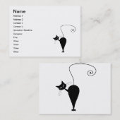 Black Whimsy Kat 5 Visitekaartje (Voorkant / Achterkant)