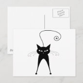Black Whimsy Kat 6 Briefkaart (Voorkant / Achterkant)