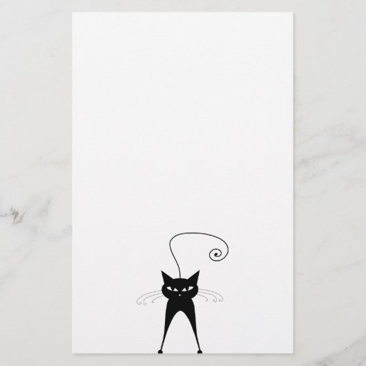 Black Whimsy Kat 6 Briefpapier (Voorkant)