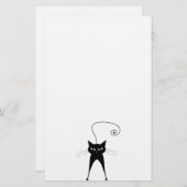 Black Whimsy Kat 6 Briefpapier (Voorkant / Achterkant)
