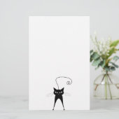 Black Whimsy Kat 6 Briefpapier (Staand voorkant)