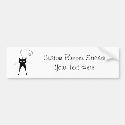 Black Whimsy Kat 6 Bumpersticker (Voorkant)