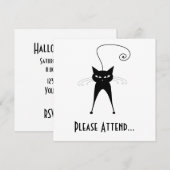 Black Whimsy Kat 6 Kaart (Voorkant / Achterkant)