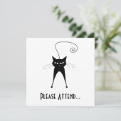 Black Whimsy Kat 6 Kaart (Staand voorkant)