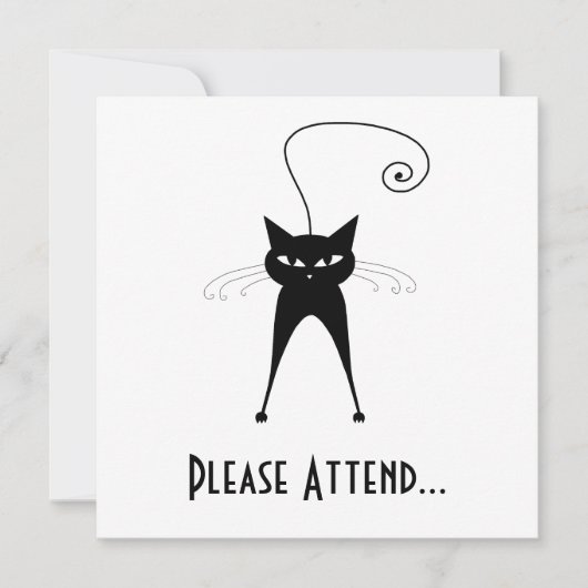 Black Whimsy Kat 6 Kaart (Voorkant)