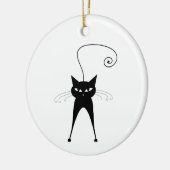 Black Whimsy Kat 6 Keramisch Ornament (Links)