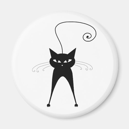 Black Whimsy Kat 6 Magneet (Voorkant)