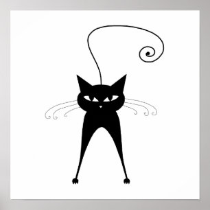 Black Whimsy Kat 6 Poster