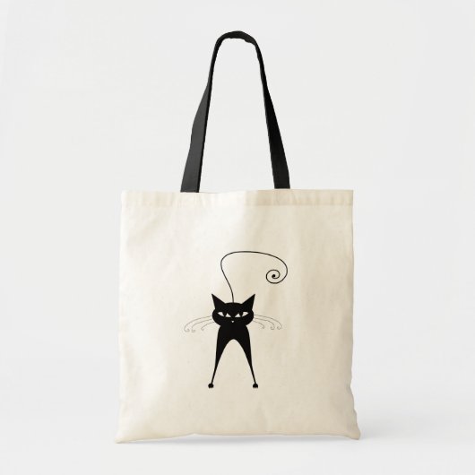 Black Whimsy Kat 6 Tote Bag (Voorkant)