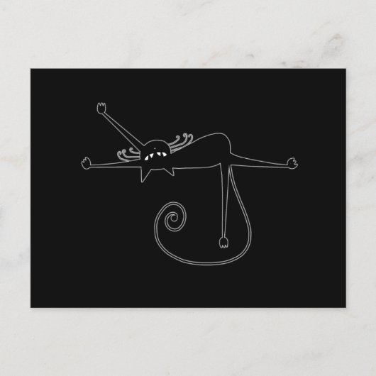 Black Whimsy Kat 7 Briefkaart (Voorkant)