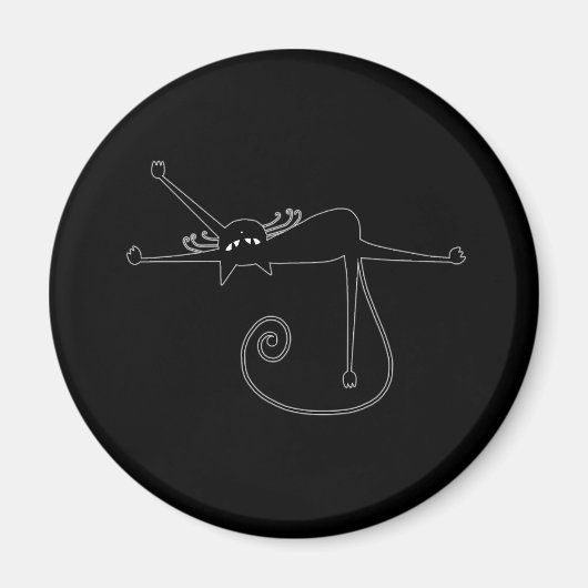 Black Whimsy Kat 7 Magneet (Voorkant)