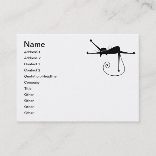 Black Whimsy Kat 7 Visitekaartje (Voorkant)