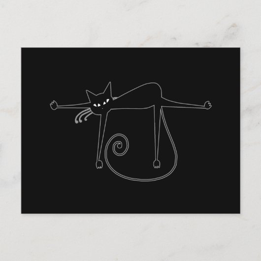 Black Whimsy Kat 8 Briefkaart (Voorkant)