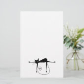 Black Whimsy Kat 8 Briefpapier (Staand voorkant)