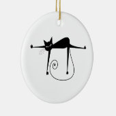 Black Whimsy Kat 8 Keramisch Ornament (Rechts)