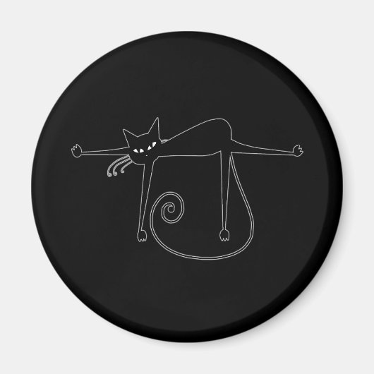 Black Whimsy Kat 8 Magneet (Voorkant)