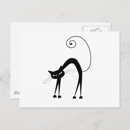 Black Whimsy Kat 9 Briefkaart (Voorkant / Achterkant)