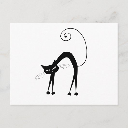 Black Whimsy Kat 9 Briefkaart (Voorkant)