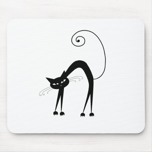 Black Whimsy Kat 9 Muismat (Voorkant)