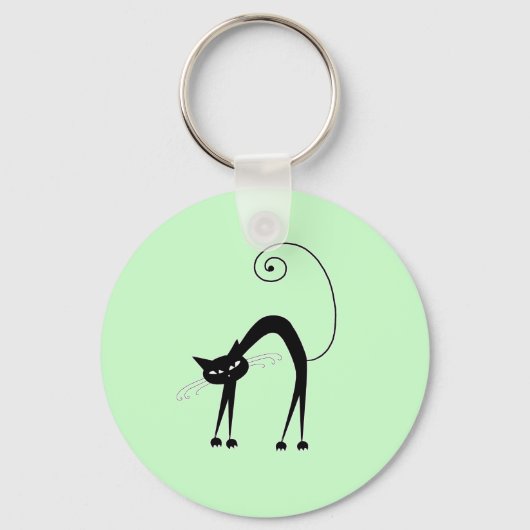 Black Whimsy Kat 9 Sleutelhanger (Voorkant)