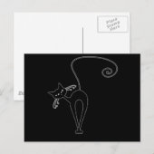 Black Whimsy Kitty 3 Briefkaart (Voorkant / Achterkant)
