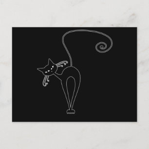 Black Whimsy Kitty 3 Briefkaart
