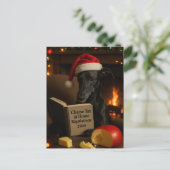 Black Whippet 'Cheese Tax' Christmas postcard  Briefkaart (Staand voorkant)