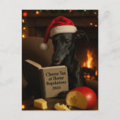 Black Whippet 'Cheese Tax' Christmas postcard  Briefkaart (Voorkant)