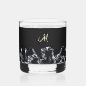 Black Whiskey Glass Monogram Sparkling Ice Cubes Whisky Glas (Achterkant)