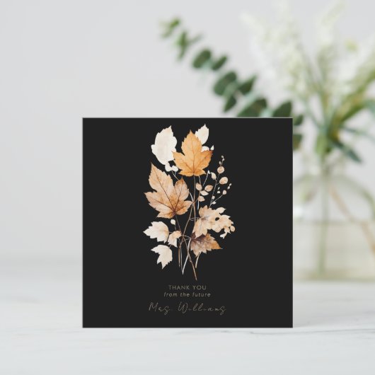 Black Whispers van Herfst Vrijgezellenfeest Dank I Kaart (Staand voorkant)