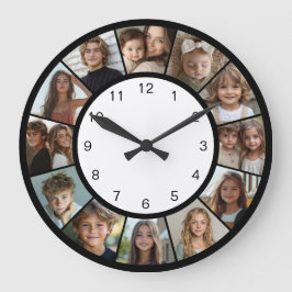 Black White 12 Photo Collage Modern  Grote Klok
