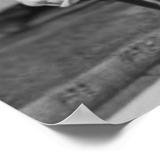 Black & White 1968 European Old Man in Suspenders Poster (Hoek)