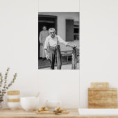 Black & White 1968 European Old Man in Suspenders Poster (Keuken)