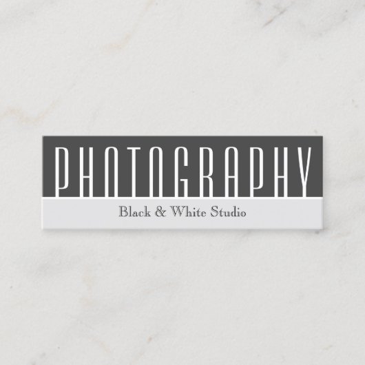 Black White 1 Mini Photography Visitekaartje (Voorkant)