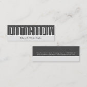 Black White 1 Mini Photography Visitekaartje (Voorkant / Achterkant)