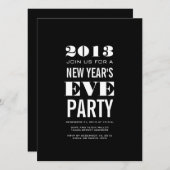 Black White 2013 Uitnodiging van nieuwjaarsfeest (Voorkant / Achterkant)
