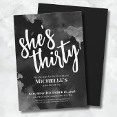 Black White 30th Birthday Kaart