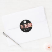 Black White 3 Photo Makeup Logo Thank You Classic Ronde Sticker (Envelop)