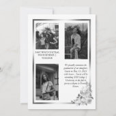 Black |White 4 Foto Collage Gold Lijst Afstuderen Aankondiging (Achterkant)