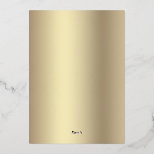 Black White 50 Fabulous Birthday Script Real Gold Folie Uitnodiging (Achterkant)